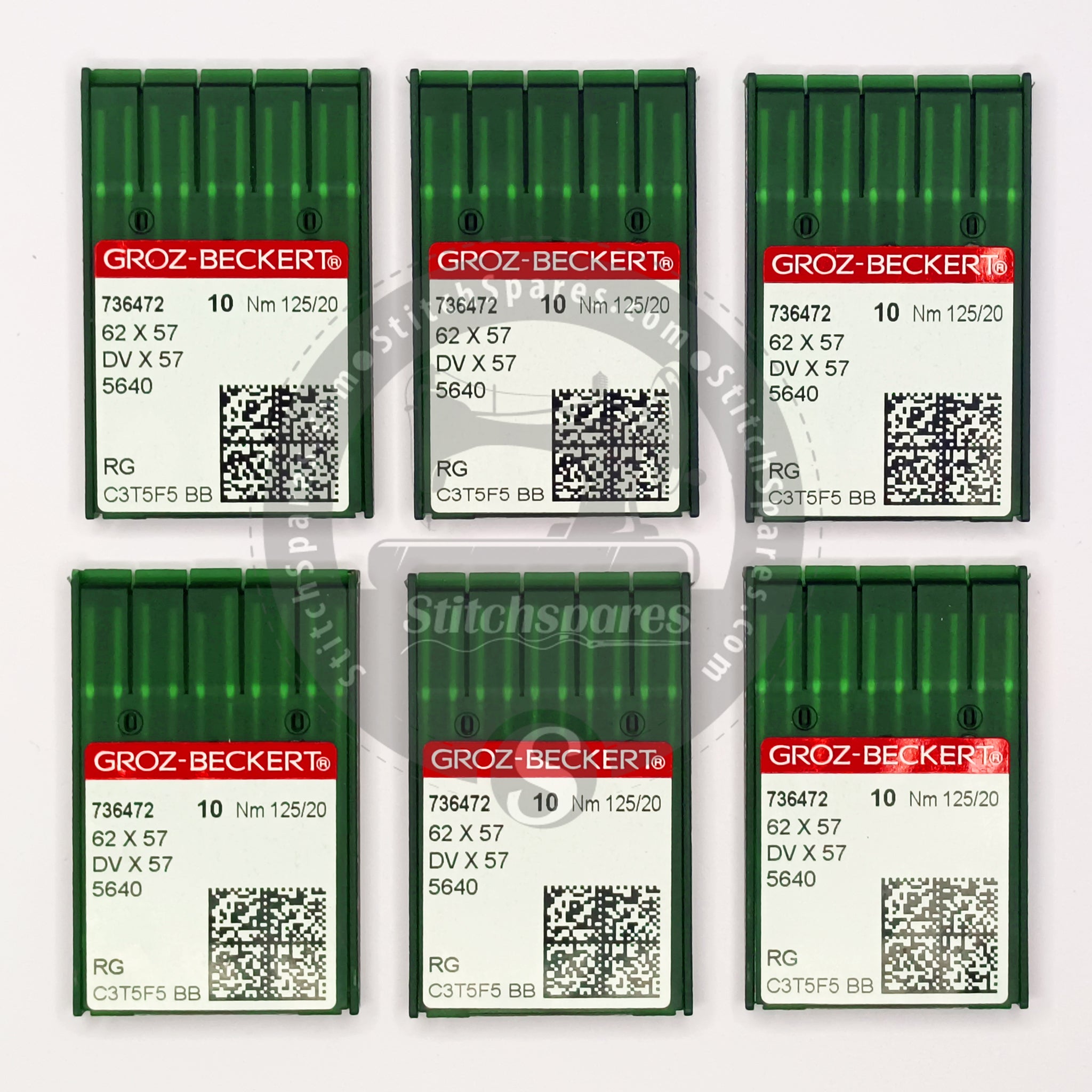 #736472 62 X 57 DV X 57 Nm 125/20 RG Groz Beckert Sewing Machine Needle
