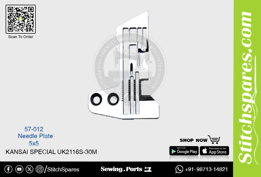 Strong H 57-012 5?5mm Needle Plate Kansai Special UK2116S-30M Double Needle Lockstitch Sewing Machine Spare Part