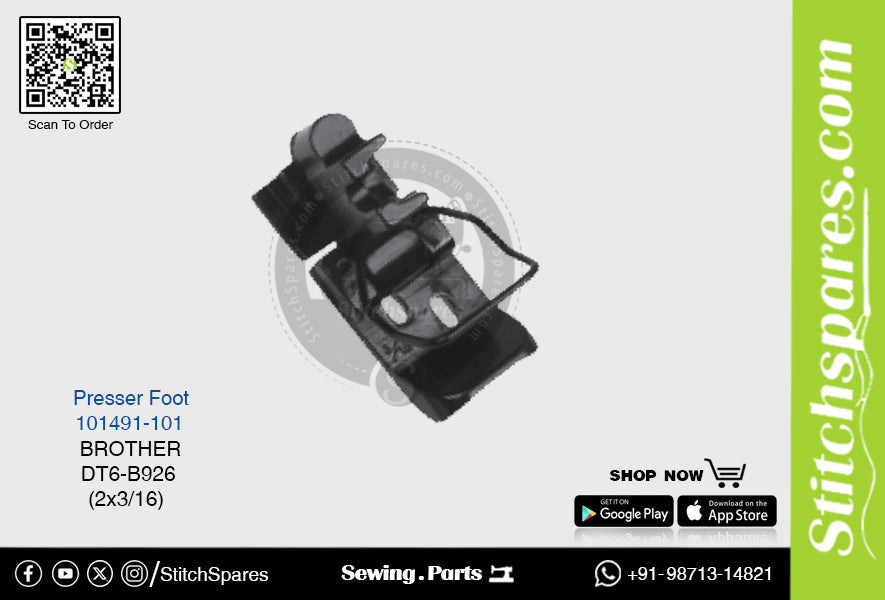 Strong-H 101491-101 Presser Foot Brother DT6-B926 (2×3/16