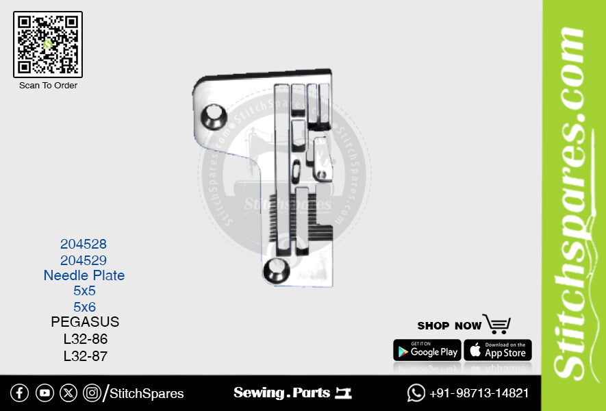 STRONGH 204529 Needle Plate PEGASUS L32-87 (5×6) Sewing Machine Spare Part