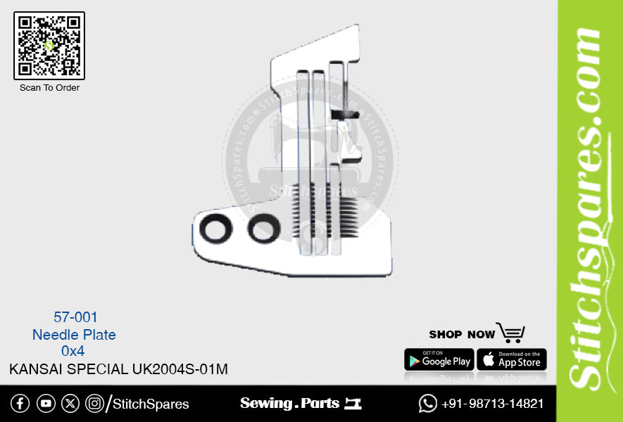 Strong H 57-001 0?4mm Needle Plate Kansai Special UK2004S-01M Double Needle Lockstitch Sewing Machine Spare Part