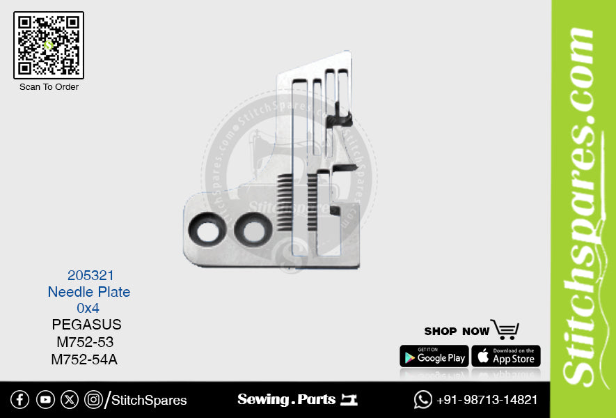 STRONGH 205321 Needle Plate PEGASUS M752-53 (0×4) Sewing Machine Spare Part