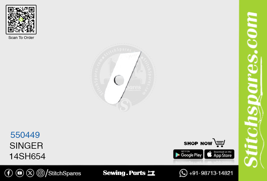 Strong-H 550449 Knife / Blade / Trimmer Singer 14SH654 Sewing Machine Spare Parts