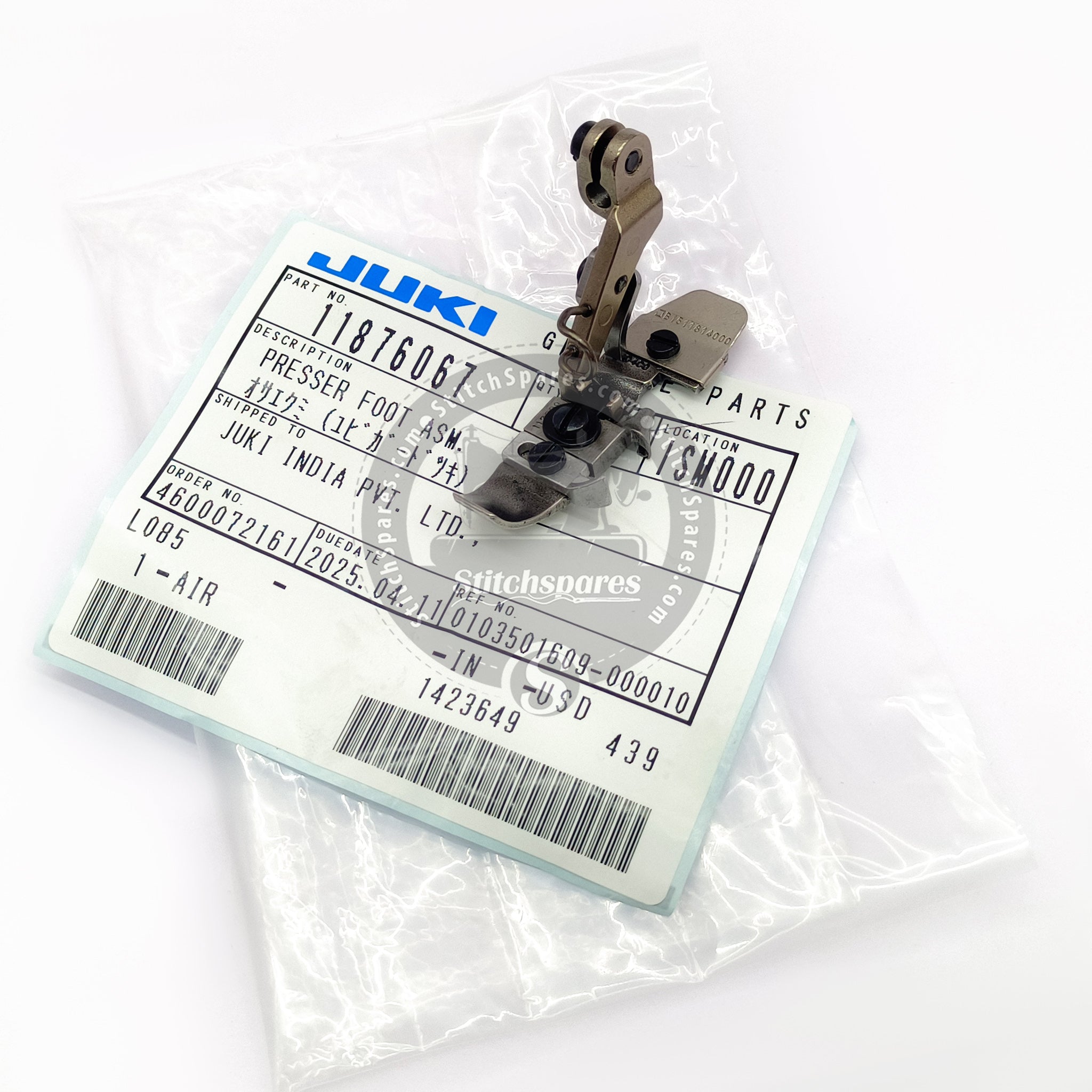 118-76067 Presser Foot (JUKI ORIGINAL) Juki MO-3600/MO-3700 Industrial Sewing Machine Spare Part