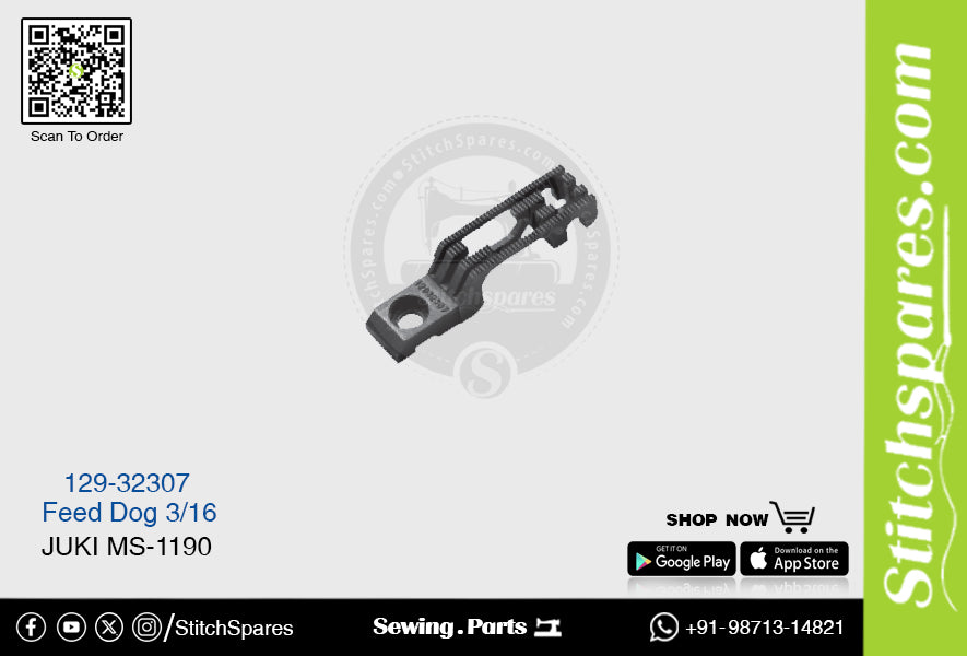 Strong H 129-32307 Feed Dog Juki MS-1190 3/16