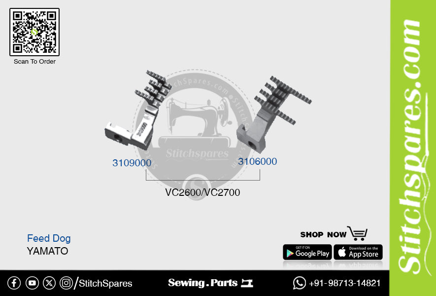 Strong-H 3109000 / 3106000 Feed Dog Yamato VC2600 / VC2700