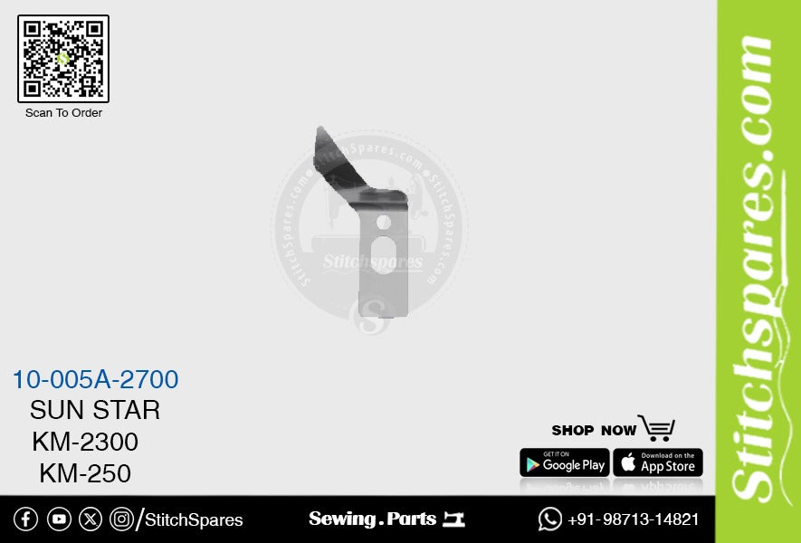 Strong-H 10-005A-2700 Knife / Blade / Trimmer Sun Star KM-2300 Sewing Machine Spare Parts