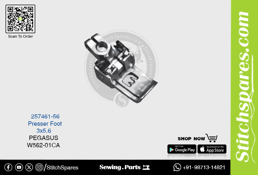STRONG H 257461-56 Presser Foot PEGASUS W562-01CA (3×5.6) Sewing Machine Spare Part