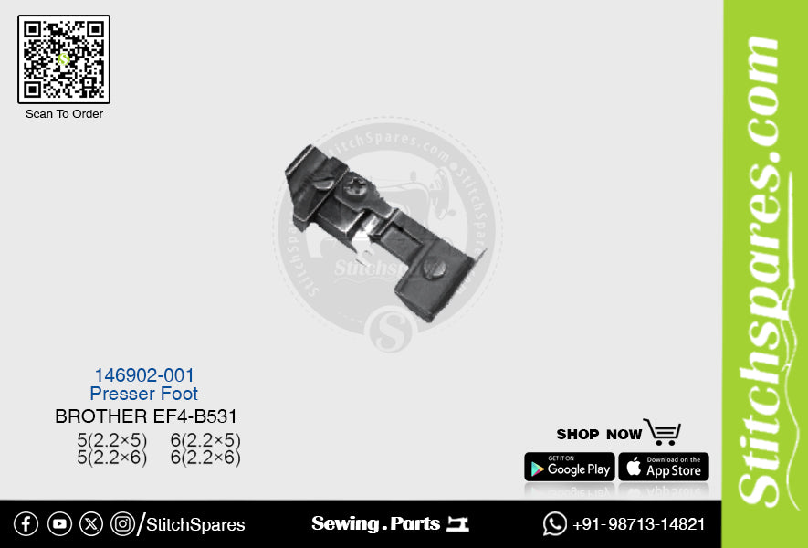 Strong H 146902-001 Presser Foot Brother EF4-B531 Overlock Sewing Machine Spare Part