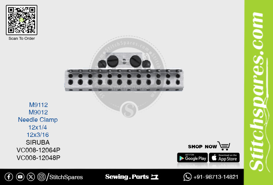 M9112 NEEDLE CLAMP SIRUBA VC008-12064 (12×1/4) SEWING MACHINE SPARE PART