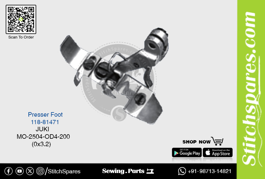 Strong-H 118-76067 Presser Foot Juki MO-2504-OA4-150 (0×1.6mm) Industrial Sewing Machine Spare Part