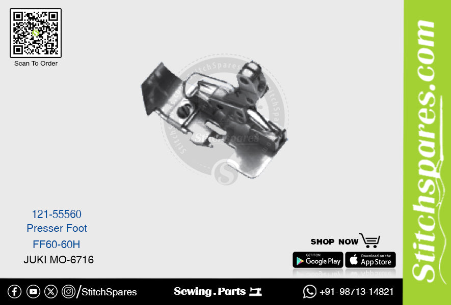 Strong-H 121-55560 Presser Foot JUKI MO-6716-FF6-60H Sewing Machine Spare Part