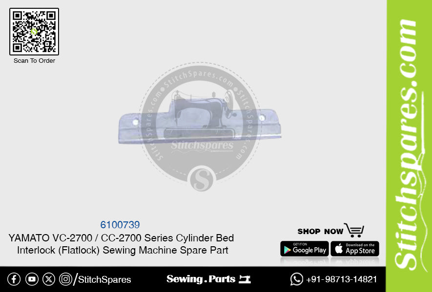 6100739 YAMATO CC-2700  VC-2700 Series Cylinder Bed Interlock (Flatlock) Sewing Machine Spare Part
