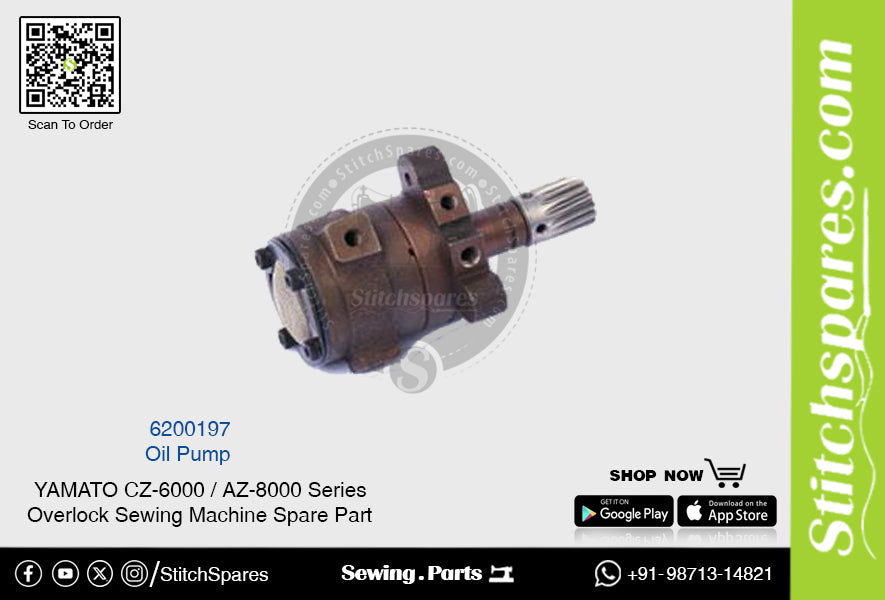 6200197 Oil Pump YAMATO CZ-6000  AZ-8000 Series Overlock Sewing Machine Spare Part