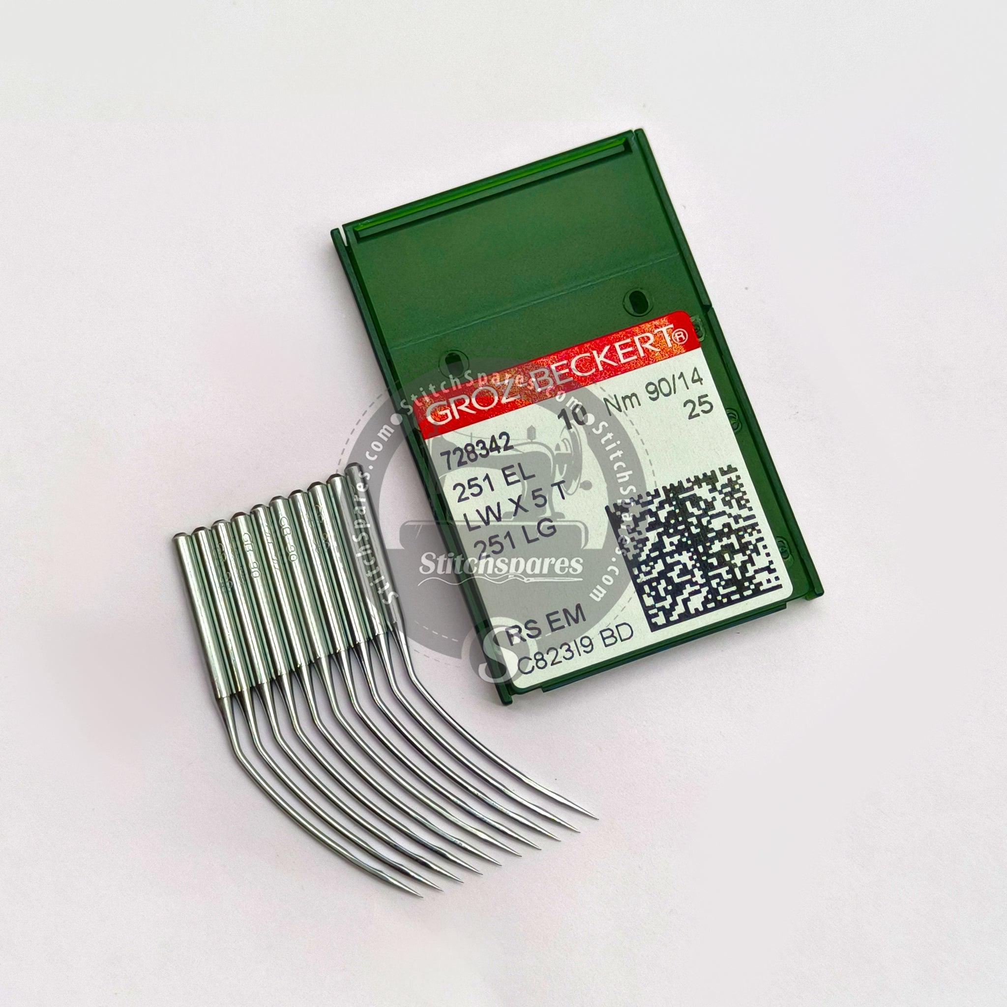 #728342 251 EL / LWX5T Nm 90/14 RS EM (Packing Unit 100Pcs) Groz Beckert Sewing Machine Needle