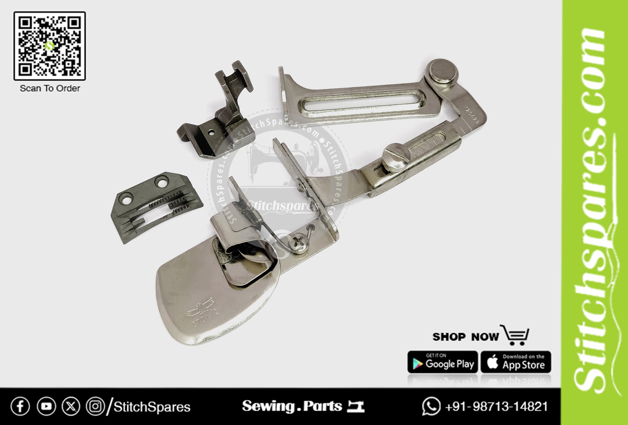 A70 / S70 1/2''Spring Type Swing Hemmer Folder With Gauge Set (Single Needle Lock-Stitch Sewing Machine)