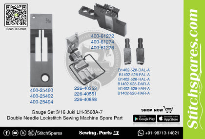 Gauge Set 3/16 Juki LH-3568A-7 Double Needle Lockstitch Sewing Machine Spare Part