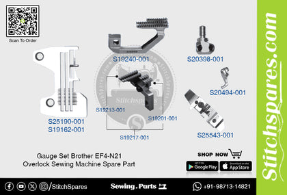 Gauge Set Brother EF4-N21 Overlock Sewing Machine Spare Part