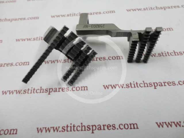 259101-16F/259203-16F dientes para pegasus W664, WT664, Máquina de coser de enclavamiento plano
