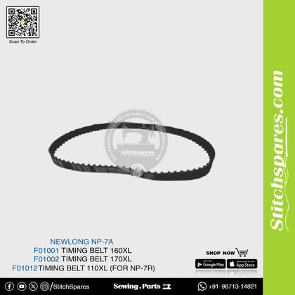 F01002 Timing Belt 170Xl NEWLONG NP-7A Bag Closer Sewing Machine Spare Part