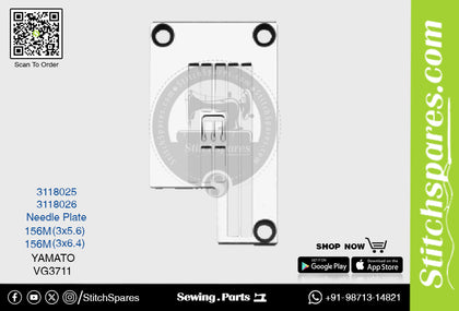 Strong-H 3118025 156M(3×5.6)mm Needle Plate Yamato VG3711 Flatlock (Interlock) Sewing Machine Spare Part