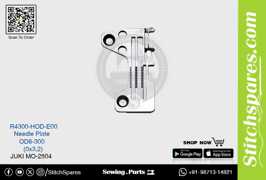 Strong-H R4300-Hod-E00 Nadelplatte Juki Mo-2504-Od6-300 (0×3.2) Nähmaschinen-Ersatzteil