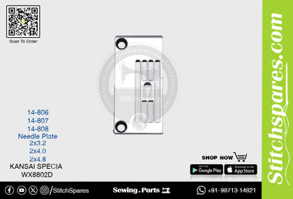 STRONG-H 14-807 NEEDLE PLATE KANSAI SPECIAL WX-8802D (2×4.0) SEWING MACHINE SPARE PART