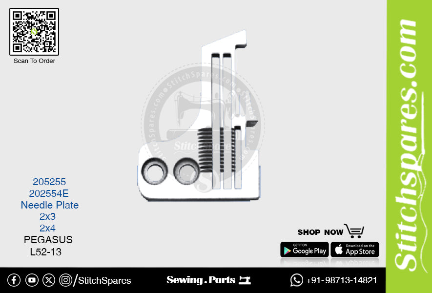 STRONG-H 205255 Placa de aguja PEGASUS L52-13 (2×3) Repuesto para máquina de coser