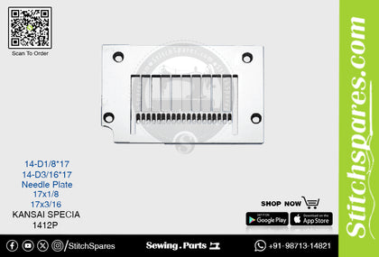 STRONG-H 14-D1-8-17 NEEDLE PLATE KANSAI SPECIAL 1412P SEWING MACHINE SPARE PART