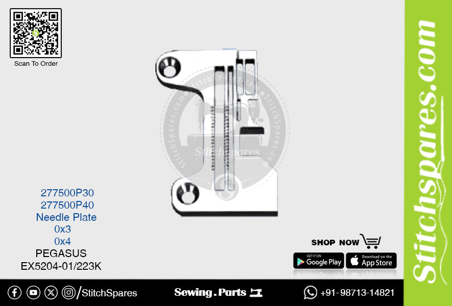 STRONG H 277500P30 Placa de aguja PEGASUS EX5204 01 223K (0×3) Repuesto para máquina de coser