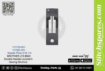 Strong-H 117133-001 3/16 Needle Plate Brother LT2-B845 -7 Double Needle Lockstitch Sewing Machine Spare Part
