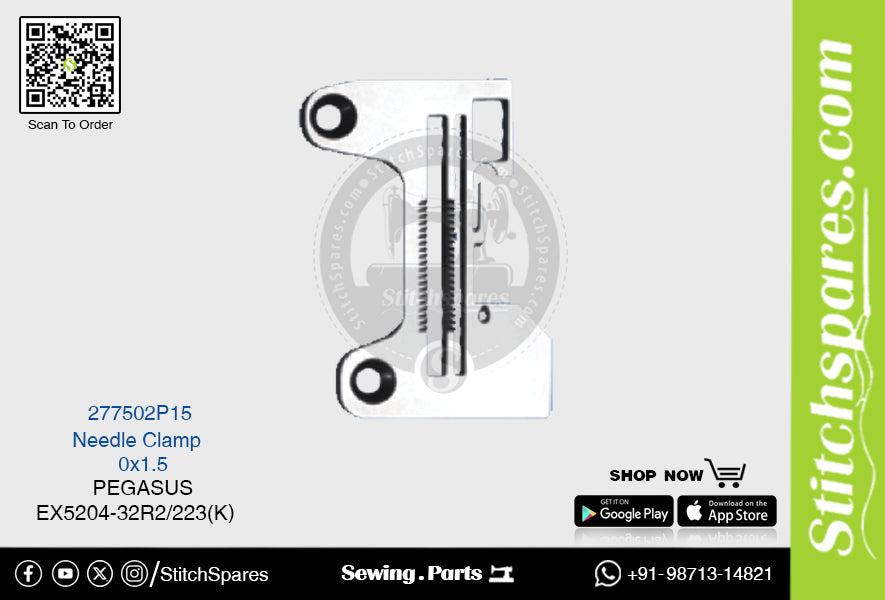 STRONG H 277502P15 Placa de aguja PEGASUS EX5204 32R2 223LK (0×1.5) Repuesto para máquina de coser