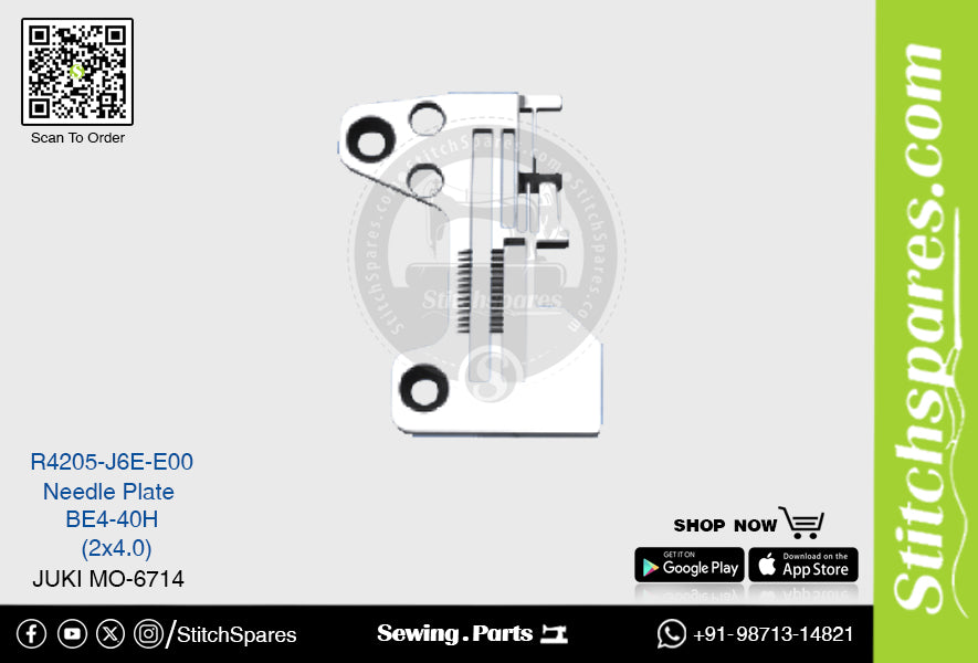 Strong-H R4205-J6e-E00 Placa de aguja Juki Mo-6714-Be4-40h (2×4.0) Repuesto para máquina de coser