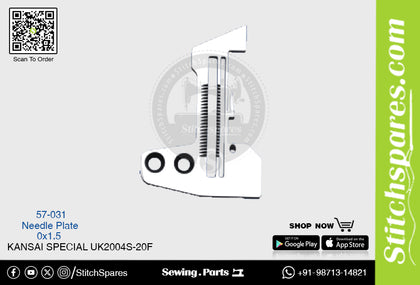 Strong H 57-031 0?1.5mm Needle Plate Kansai Special UK2004S-20F Double Needle Lockstitch Sewing Machine Spare Part
