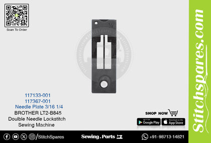 Strong-H 117133-001 3/16 Needle Plate Brother LT2-B845 -1 Double Needle Lockstitch Sewing Machine Spare Part