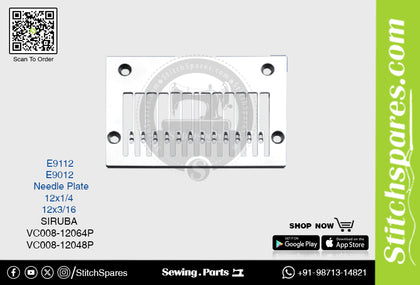 E9012 NEEDLE PLATE SIRUBA VC008-12048P (12×3/16) SEWING MACHINE SPARE PART