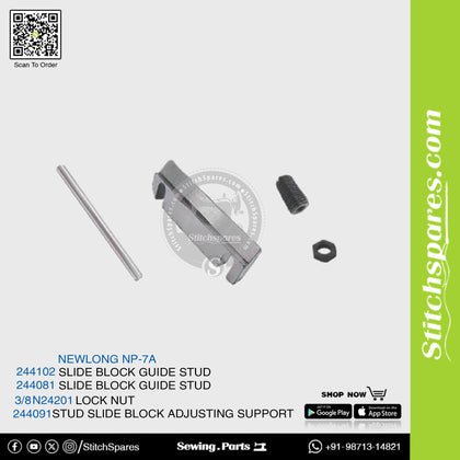 244081 Slide Block Adjusting NEWLONG NP-7A Bag Closer Sewing Machine Spare Part