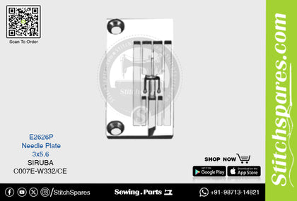 Strong-H E2626P 3×5.6mm Needle Plate Siruba C007E-W332/CE Flatlock (Interlock) Sewing Machine Spare Part