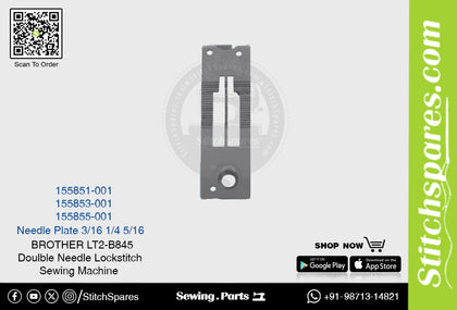 Strong-H 155851-001 3/16 Needle Plate Brother LT2-B845 -5-UT Double Needle Lockstitch Sewing Machine Spare Part