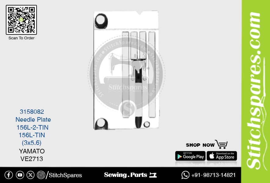 Strong-H 3158082 156L-2-TIN / 156L-TIN (3×5.6)mm Nadelplatte Yamato VE2713 Flatlock (Interlock) Nähmaschine Ersatzteil