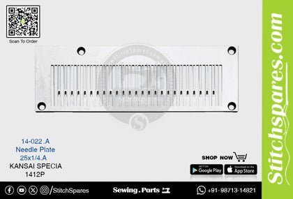 STRONG-H 14-022A NEEDLE PLATE KANSAI SPECIAL 1412P (25×1-4A) SEWING MACHINE SPARE PART