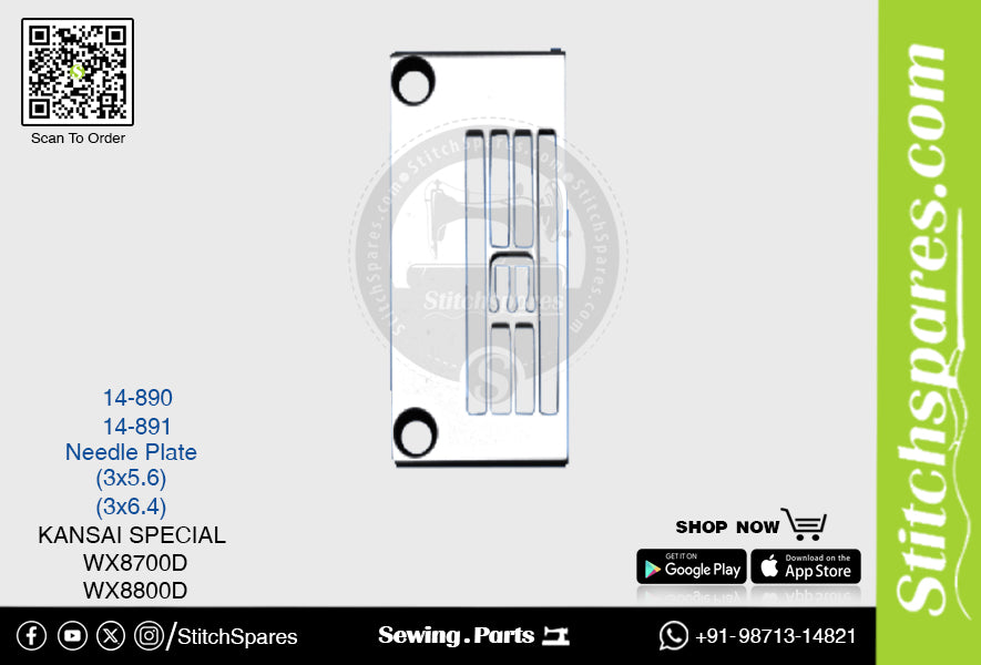 Strong-H 14–890 Nadelplatte Kansai Special Wx--8700d Nähmaschine Ersatzteil
