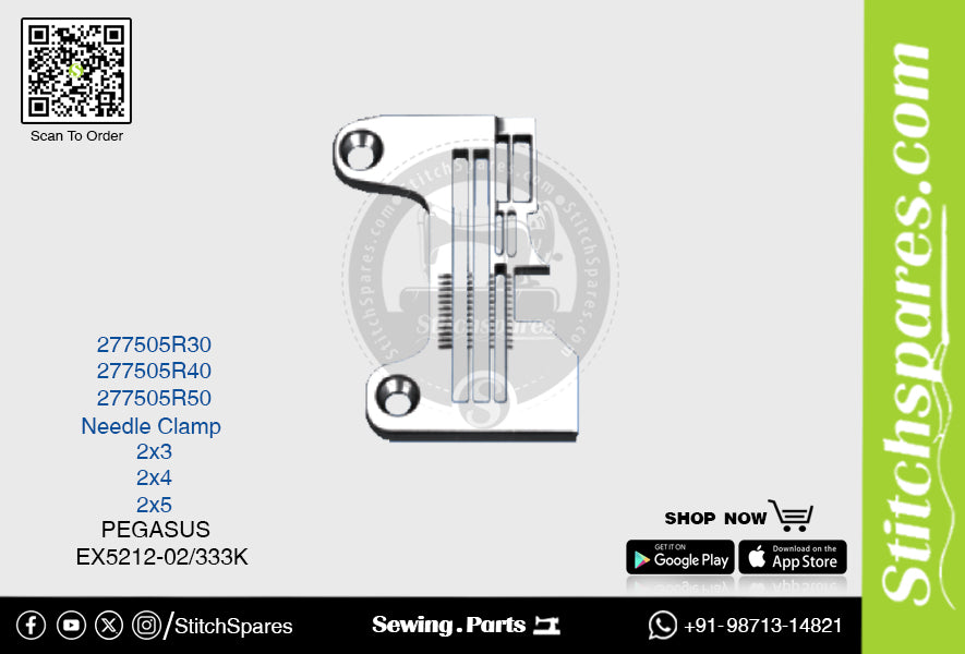 STRONG H 277505R50 Placa de aguja PEGASUS EX5212 02 333K (2×5) Repuesto para máquina de coser