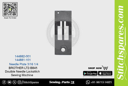 Strong-H 144881-101 3/8 Needle Plate Brother LT2-B845 -3/-5 Double Needle Lockstitch Sewing Machine Spare Part