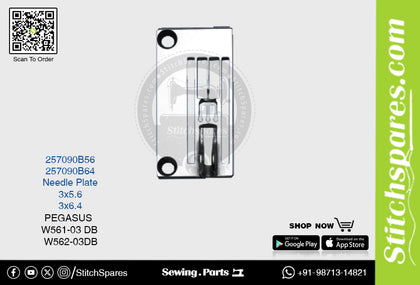 Strong-H 257018B64 3x6.4mm Needle Plate Pegasus W664-01 CB Flatlock (Interlock) Sewing Machine Spare Part