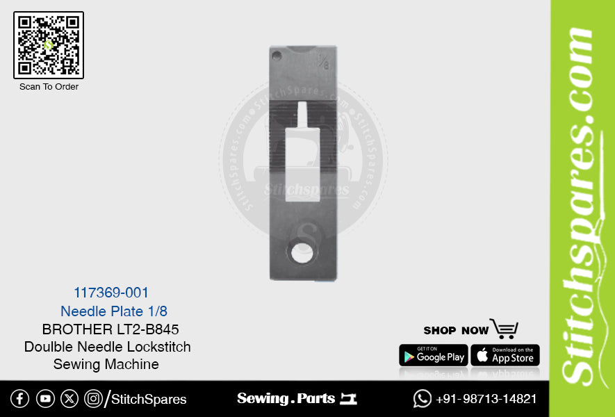 Strong-H 117369-001 1/8 Nadelplatte Brother LT2-B845 -7 Doppelnadel-Doppelsteppstich-Nähmaschine Ersatzteil