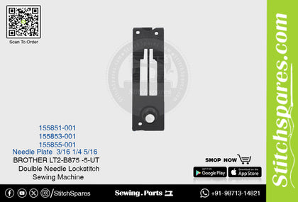 Strong-H 155853-001 1/4 Needle Plate Brother LT2-B875 -5-UT Double Needle Lockstitch Sewing Machine Spare Part