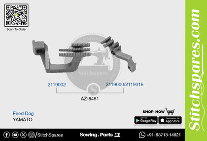 Strong-H 2119002 / 2119000 / 2119015 Feed Dog Yamato AZ-8451 Industrial Sewing Machine Spare Part