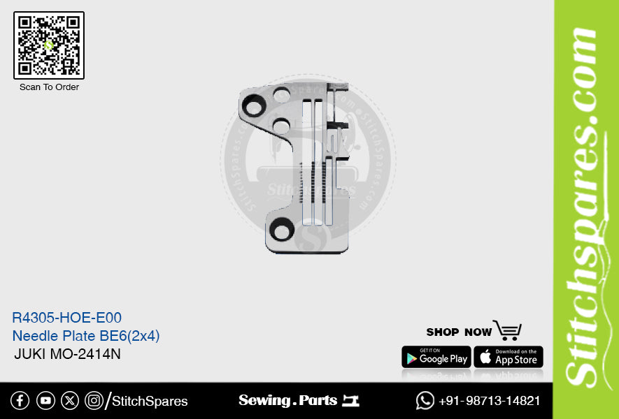 Strong-H R4305-Hoe-E00 placa de aguja Juki Mo-2414n-Be6 (2×4) pieza de repuesto para máquina de coser