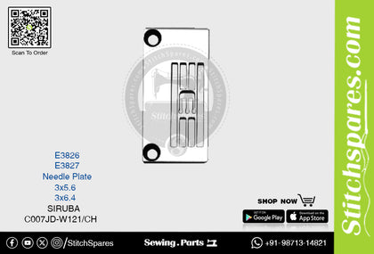 E3826 NEEDLE PLATE SIRUBA C007JD-W121-CH (3×5.6) SEWING MACHINE SPARE PART